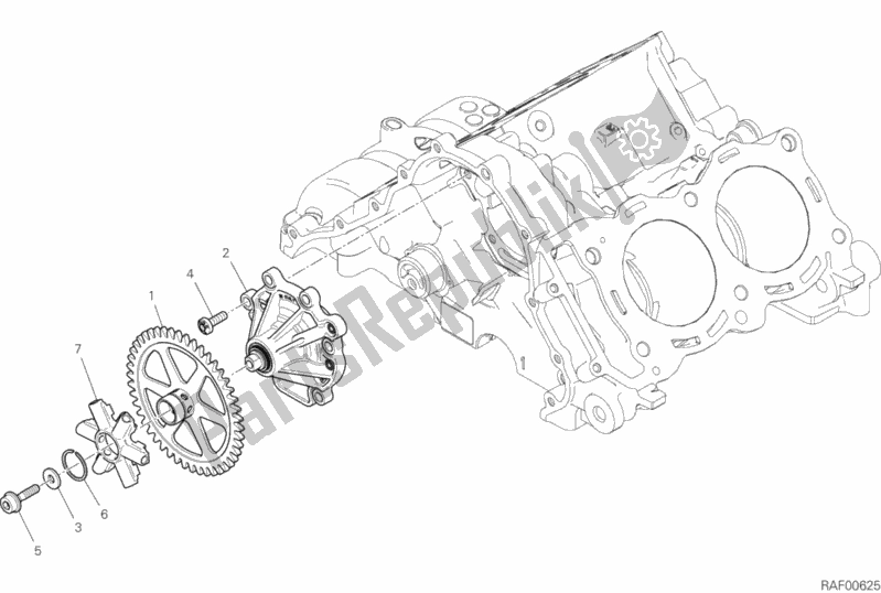 All parts for the Water Pump of the Ducati Superbike Panigale V4 S Thailand 1100 2019